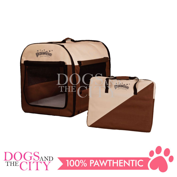PAWISE 12527 Foldable Soft Dog Crate Pet Kennel House, Portable Crate for Medium to Large Dogs