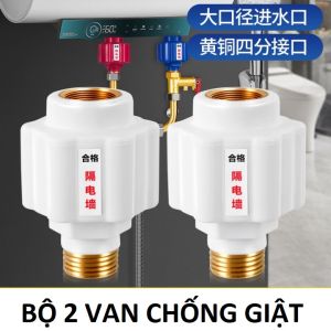 Bộ 2 Van Chống Giật Bình Nóng Lạnh – Ren Đồng Chịu Nhiệt Chống Rò Điện Hiệu Quả Loại Tốt