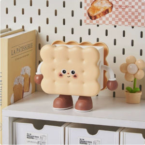 Aoduoyaya Cute Cartoon Biscuit Toast Storage Bucket Desktop Storage Box Student Dormitory Dustproof Pen Holder
