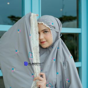 Mukena Dewasa Bordir Gradasi Bintang Katun Premium Mukenah Cantik ALBESTH