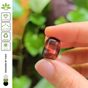 Q2106 Charm lu thống MH Nâu Đỏ sẵn lỗ 2li 2 mẫu: bầu nhộng & bầu thuôn hợp Hỏa & Thổ - Phong Thuỷ TUDO