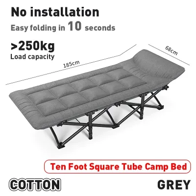 Outdoor Camping Folding Bed Portable with Storage Bag Single Bed for Office Nap or Home Use