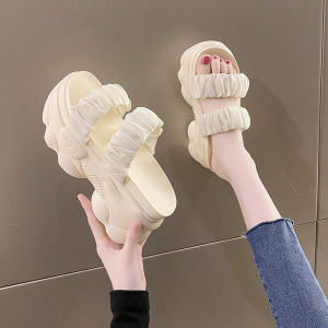 2024new arrival womans wedges open mouth platforms slingback simple solid color casual sandals anti-skid