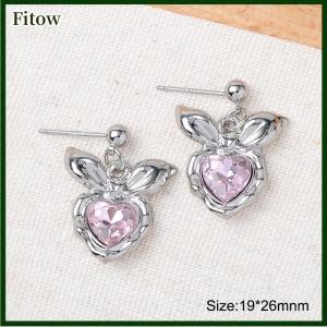 Fitow Sweet And Cool Style Earrings Love Earrings Four-Pointed Star Bow Earrings Earrings Female Ins Style Niche Long Earrings