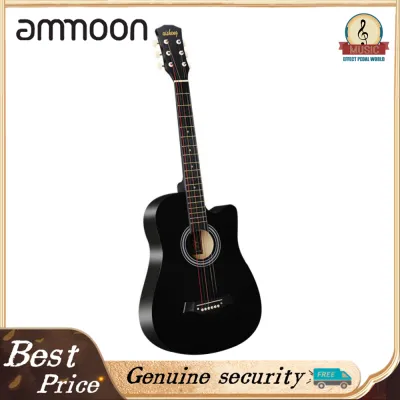 (Local Clearance) 38 Full Size Adult 6 Strings Cutaway Folk Acoustic Guitar for Students Beginners (Wood)