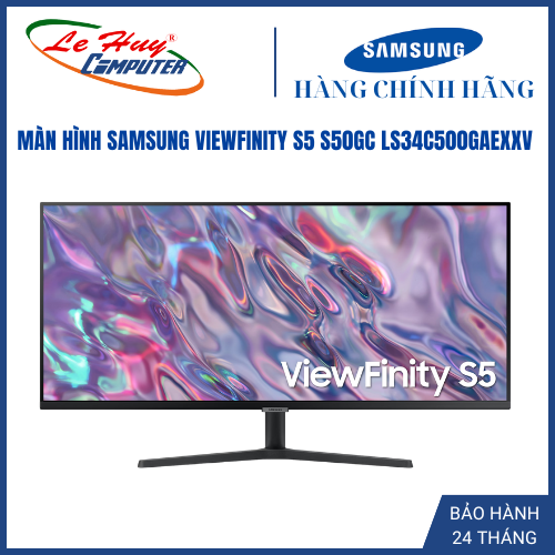 Màn Hình SAMSUNG ViewFinity S5 S50GC LS34C500GAEXXV (34.0 inch - WQHD - VA - 100Hz - 5ms - FreeSync - HDR10) Chính hãng