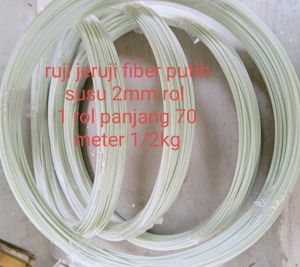 rujijerujfiber putih susu 2.5mm rol berat 1/2kg