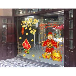 (HCM) Decal dán kinh trang trí tết xuân Bính Ngọ 15 Binbin TTT15 decor văn phòng nhà hàng khách sạn