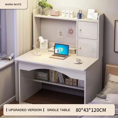 120CM Meja belajar Computer Study Table With Drawer Bookshelf Study Deck Home Office Study Desk Meja Komputer 电脑桌书桌