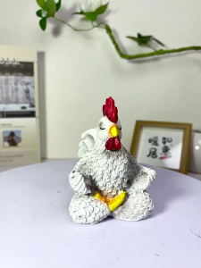 รูปปั้นไก่รูปไก่สำหรับทำสมาธิรูปปั้นไก่ทำมือบนเดสก์ท็อปสำหรับนั่งสมาธิมุมของใช้ในบ้าน