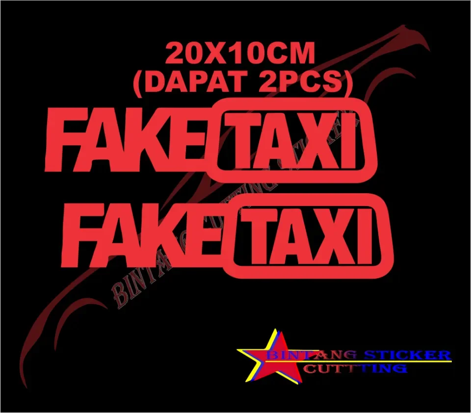 CUTTING STICKER MOBIL TULISAN FAKE TAXI STIKER TAXSI | Lazada Indonesia