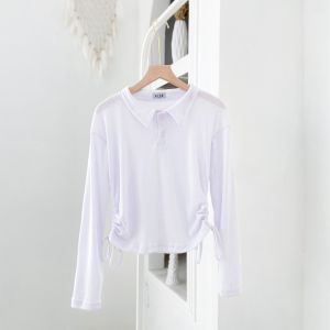 Callysta Basic Rib Knite Polo Button | Atasan Blouse Wanita Fashion Remaja Basic Kekinian | Matt Rib Knite Premium | Pakaian Wanita Terbaru 2024