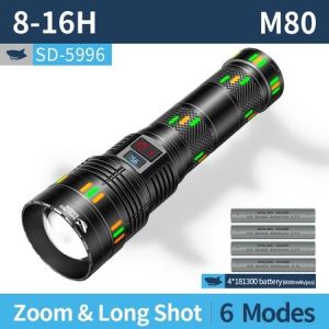 Senter Smiling Shark SD5996 M80 Senter Super Terang Type-C Zoom Waterproof Powerbank