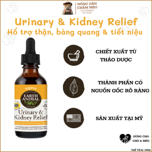 Thảo mộc hữu cơ hổ trợ thận & bàng quang cho chó mèo Earth Animal - Urinary & Kidney Relief - Giúp kiểm soát bàng quang