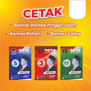 SPANDUK BANNER | BACKDROP | BACKROUND | BALIHO | BANER 60 X 100 CM TEBAL 340 GSM FREE DESIGN CETAK