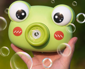 Đồ Chơi Máy Ảnh Pin Thổi Bong Bóng Hình Ếch - Đồ Chơi Vận Động Cho Bé