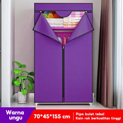 LG Lemari Pakaian Kain Dengan Resleting Lemari Pakaian Jumbo Lemari Pakaian Portable Serbaguna