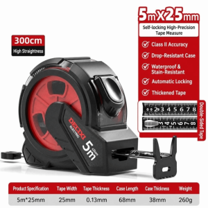 OUREAL 3/5/7.5/10M Thước đo bằng thép Băng dính hai  Vỏ cao su Thước đo tự khóa Di động Đo lường chính xác Thước đo Đo Lường Hàng Ngày