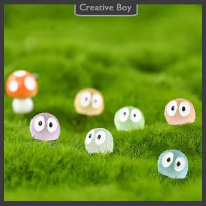 [Creative] 10Pcs Luminous Briquettes Elfs Black Ball Sprite Duck Figurine Home Decor Glowing Miniature Fairy Garden Decoration Accessories