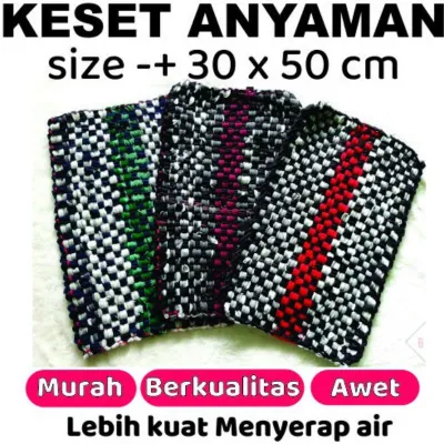 Keset Kaki ANYAM Keset Lantai Rajut Keset Kain perca Keset Kamar Mandi Dapur Toilet Resap Air Tebal Toko kg