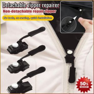 Zipper Head Piece Detachable Zipper Device Tool-free Small Zipper Loss Durable Metal Nylon Dense Weave Rope