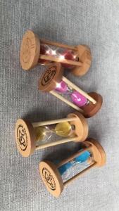 Sacesr Durable Stable Connection Wooden Hourglass Wooden 1/3/5 Minutes Round Hourglass Timers No Deformation 5 Colors Timer Kitchen 9Y3K6
