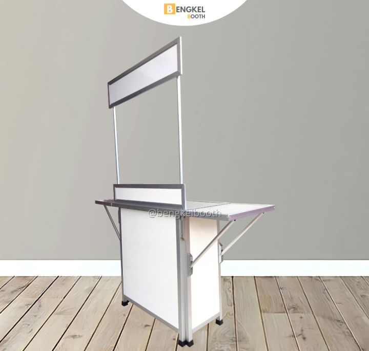 Booth Portable Bisa Di Lipat Dengan Tambahan Meja Kanan Kiri - Total Panjang 140 cm Super Jumbo Harga Murah (Booth Portable / Booth Lipat / Gerobak Lipat / Meja Lipat Jualan)