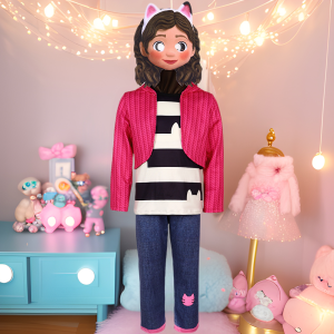 Gabbys Dollhouse Gabbys Dollhouse Cosplay Costume onesie Halloween Show Costume Holiday Gifts