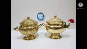 โถข้าวทองเหลือง กว้าง 7” สูง 6.5 นิ้ว หม้อข้าวเสริฟ หม้อใส่ข้าว คุณประกอบด้วย Brass