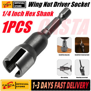1PCS Power Wing Nut Driver Set Wing Nut Drill Bit Socket Wrench Tool Set 1/4" Hex Shank for Panel Nuts Screws Eye C Hook Bolt Q-Hanger