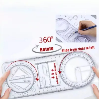 Penggaris Geometri Multifungsi untuk Menggambar dan Mengukur