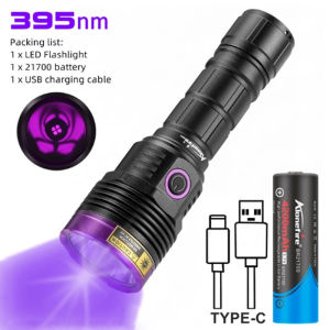 Alonefire SV51 20W UV LED Blacklight Spotlight Flashlight Invisible ink Curing Pets Stain Leakage Marker Ore Money Fishing Lamp Torch