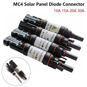 W5YR 1Pcs 10A 15A 20A 30A Photovoltaic Diode Connector IP67 Waterproof Copper Tin Plated Contact Solar DC Diode Connector Snap In Locking MC4 Compatible Diode Connector for Solar Panel Parallel Connection