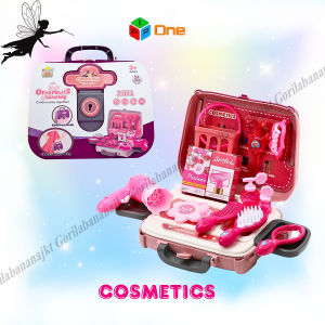 Mainan anak 2in1 Villa Play House Tools Dresser set ornaments HANDBAG Make Up Koper