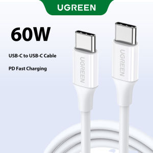 UGREEN 60W Fast Charge USB C to USB C Cable PD USB2.0 QC 4.0 Type-C Data Cable for iPhone 16 15 iPad Air/Pro/Huawei/Macbook Air/Thinkpad X390/Samsung S24 Ultra S23 Xiaomi Power Delivery Fast Charging Cable