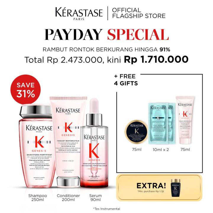 Kerastase Anti Hair Fall Set Bain Hydra Genesis Shampoo Rambut Rontok