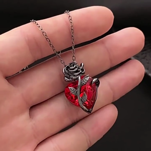 Gothic lấy cảm hứng từ Vòng cổ xương đòn Độ dài có thể điều chỉnh neckchain hoa hồng và mặt hình trái tim thiết kế chuỗi vòng xương đòn