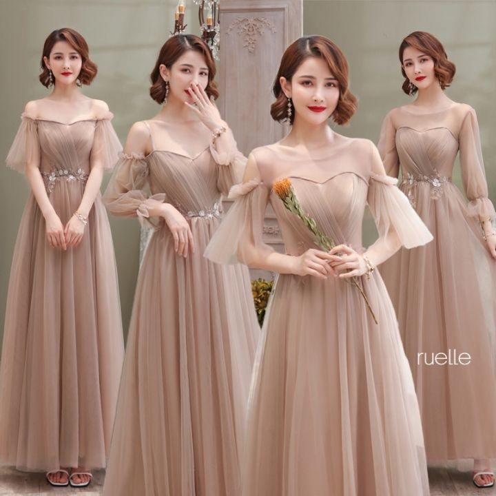 Brown Bridesmaid Dresses Mermaid One Shoulder Sleeveless Floor Length Silk  Satin Wedding Party Bridesmaid Gowns With