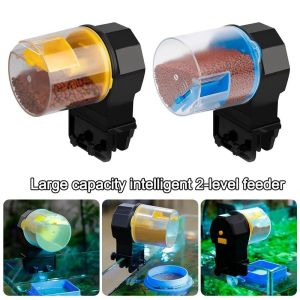 GOODOO Large Capacity Fish Tank Feeder Intelligent 2nd Gear Fish Food Auto Dispenser Portable Turtle Feeder Aquarium Accessories