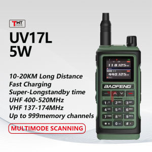 Baofeng UV-17L Walkie Talkie Long Range 10-20KM Portable 5W Dual Band Two Way Radio Type-C Fast Charging Multimode Scan