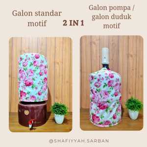 Shafiyyah.Sarban Sarung Cover Galon Pompa Galon duduk Aneka Motif 2 in 1
