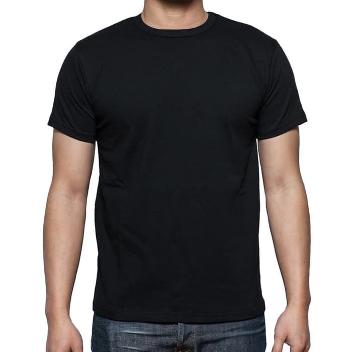 Kaos Polos Pria Oblong Dewasa Kualitas Distro Keren Terbaru Cotton Combed 30s Reaktif Murah Warna Hitam