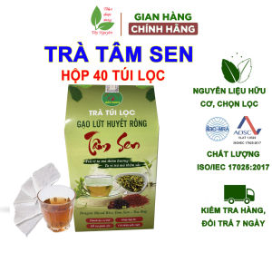 Hộp 40 gói trà tâm sen túi lọc Bảo Khang trà gạo lứt bổ máu nhiệt miệng giảm cân tăng cường thị lực