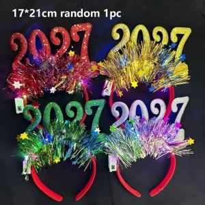 LED Style 2027 Happy New Year and Christmas Digital Display Opening with New Year Party Headband