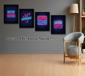 Hiasan Dingding Poster Kayu MDF Neon Hiasan Dinding Ruang Tamu Kamar Walldecor Dekorasi