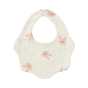 Baby Burp Cloth Cotton Bibs Cute Print Newborn Bib Adjustable Snaps Bib Petal Edge Bibs Comfortable Newborn Nursing Bib