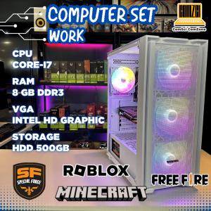คอมพิวเตอร์ครบชุด Core-i7 / Ram 8GB / HDD 500GB / Intel HD Graphic ทำงาน เล่นเกม SF/Roblox/FreeFire - ComSciComZone