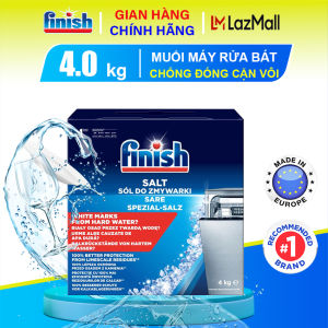 Hộp 4kg muối rửa chén bát Finish chính hãng nhập khẩu từ Châu Âu - Muối rửa bát trung hòa ion làm mềm nước chống đóng cặn bảo vệ máy