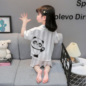 Kammy ชุดนอนเด็กหญิง ชุดนอนคุโรมิ ชุดนอนผ้าซาตินเด็กหญิง ชุดนอนแขนสั้นเด็ก เซ็ตชุดนอนเด็ก