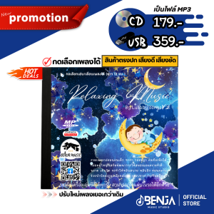 Mp3 เพลงกล่อมนอนเด็ก ผู้ใหญ่ (12ชม.) Relaxing Music V.2 - แผ่น CD  USB แฟลชไดร์ฟ